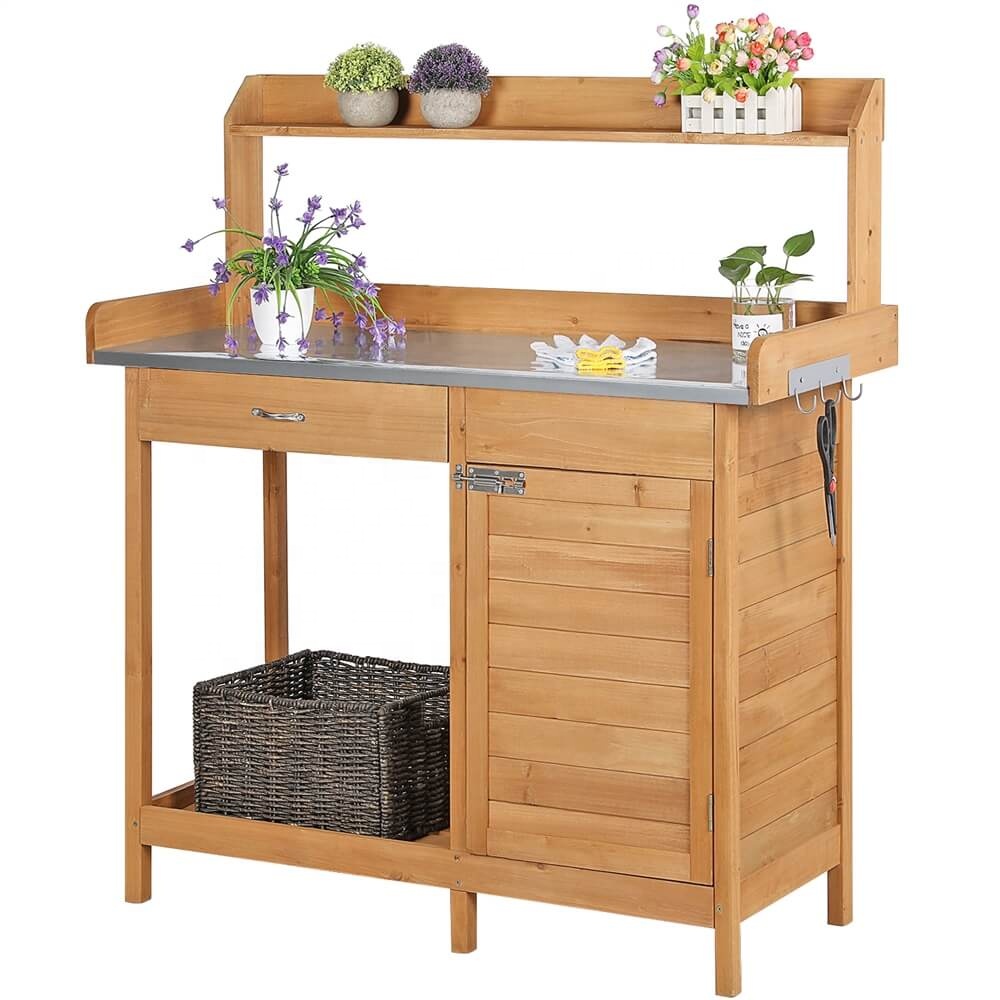 Outdoor Furniture Wooden - Outdoor Home Use Solid Wood Potting