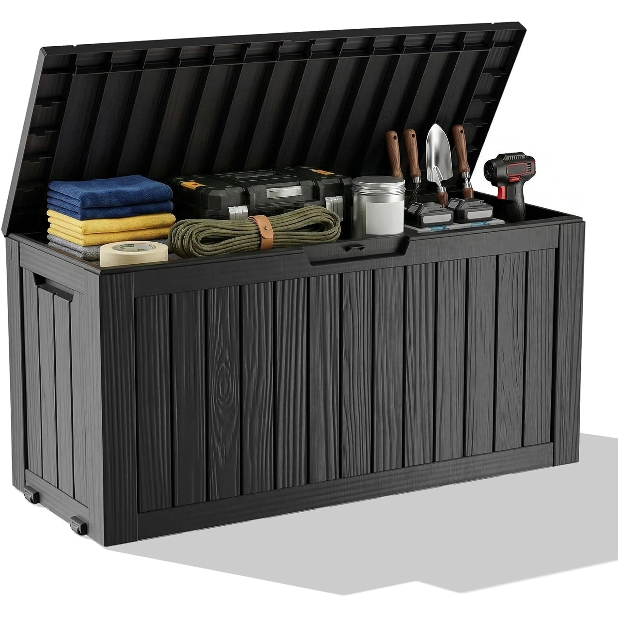 Outdoor Furniture Wooden - Outdoor Waterproof Resin Storage Deck Box
