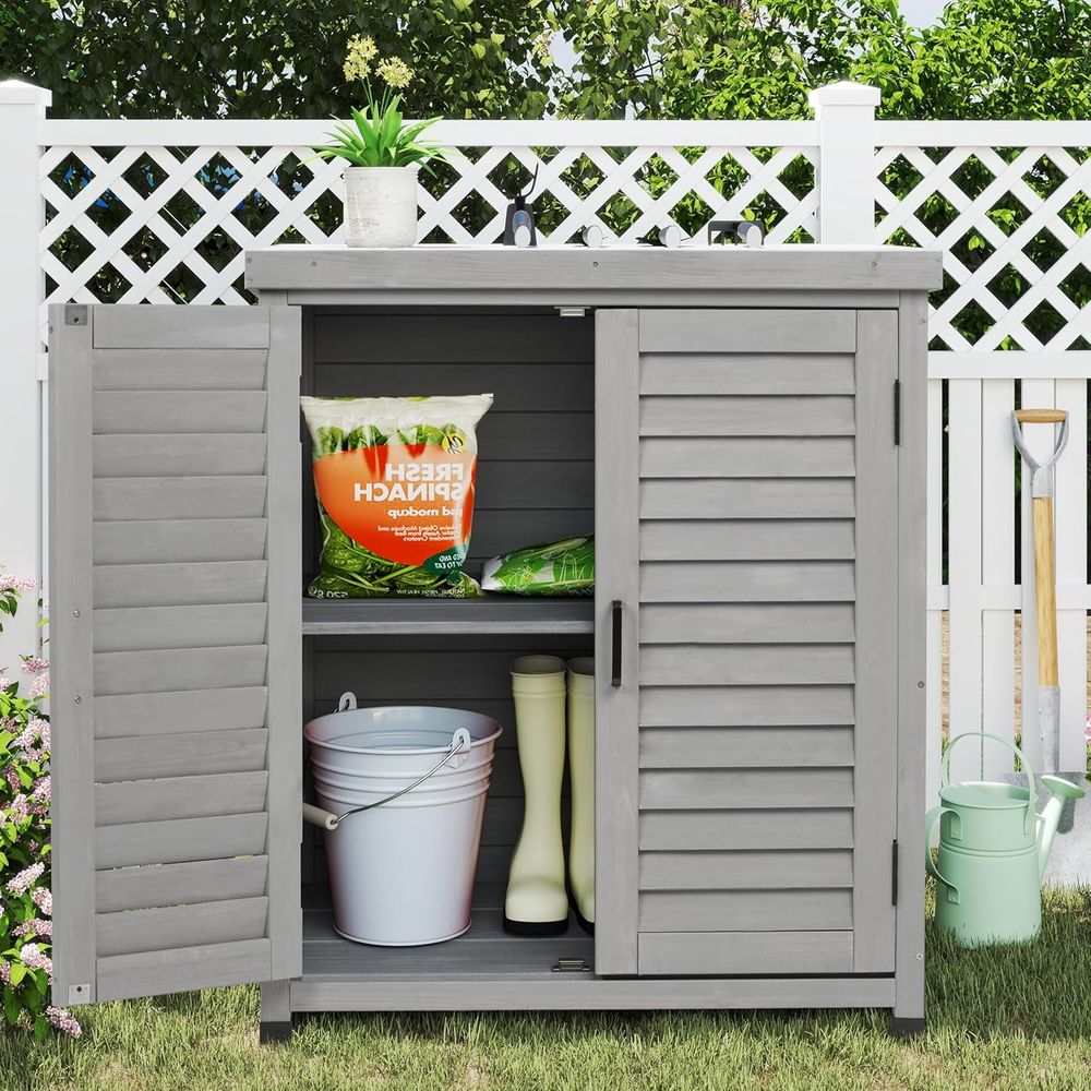 Outdoor Storage Cabinet & Pott - Outdoor Furniture Wooden review and price