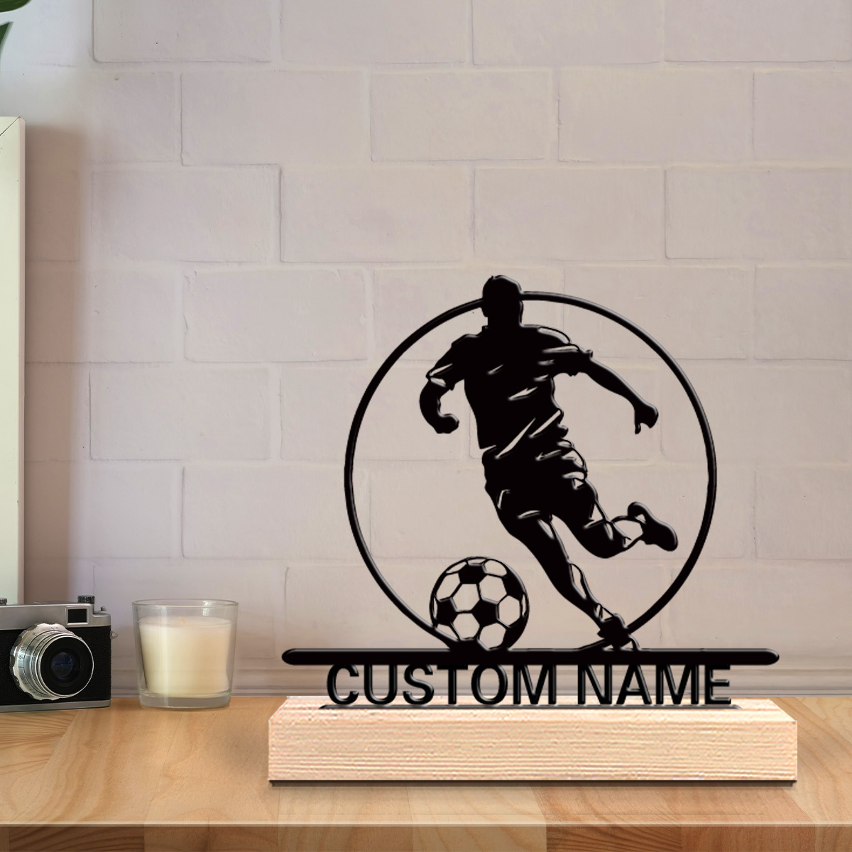 Custom Soccer Player Metal Sta - Outdoor Furniture Wooden review and price