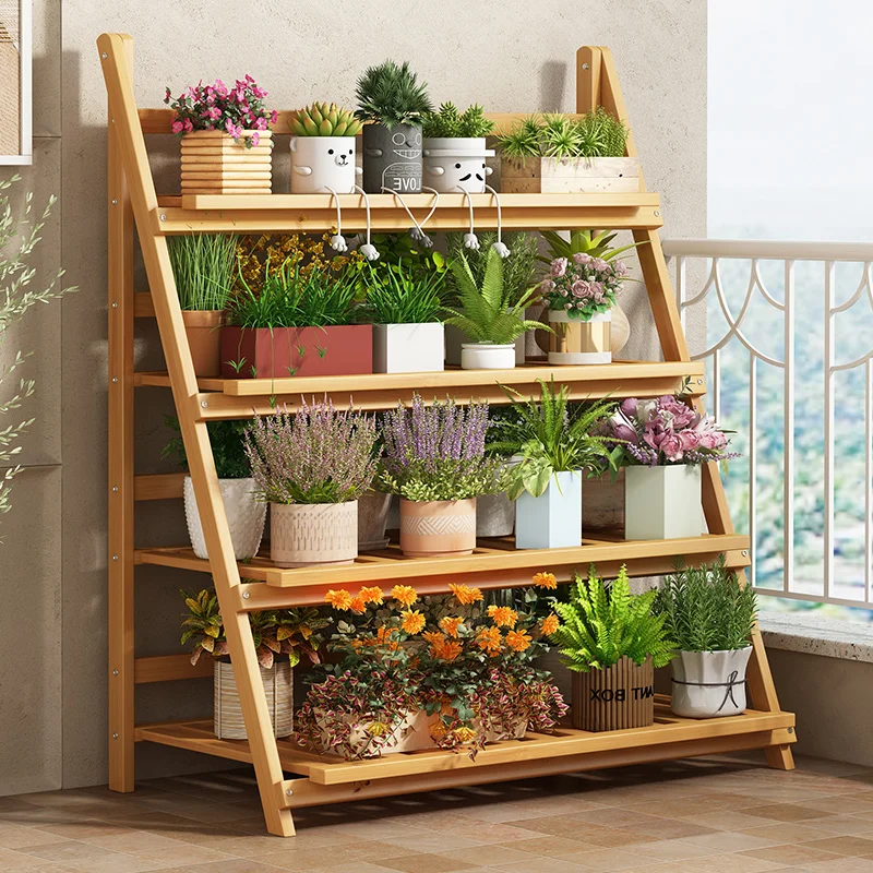 Solid Wood Flower Shelf Plant  - Outdoor Furniture Wooden review and price