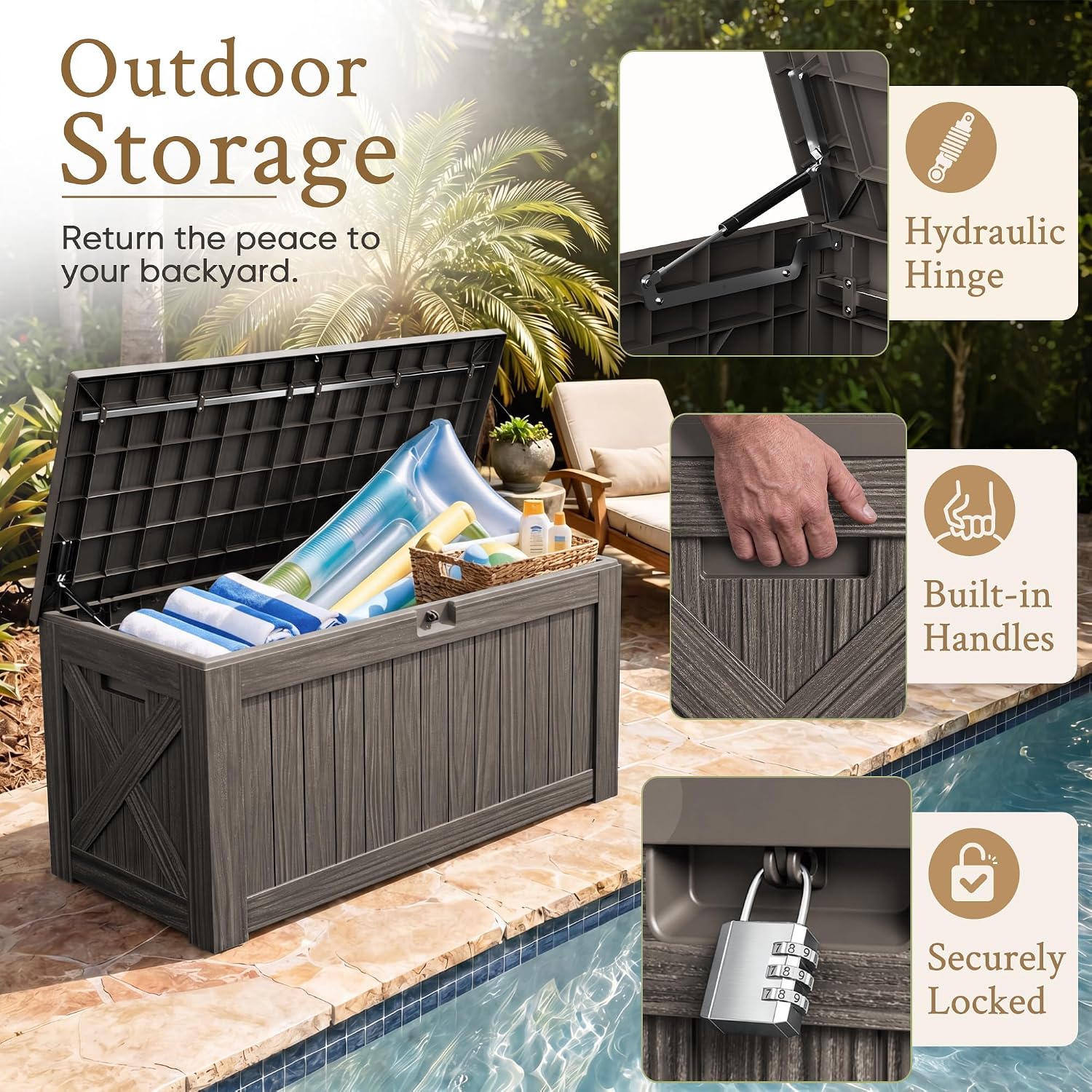 120 Gallon Large Deck Box Outd - Outdoor Furniture Wooden review and price