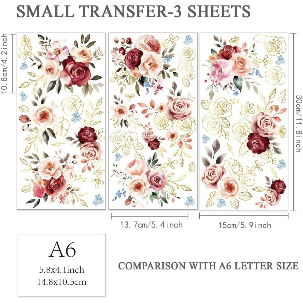 3pcs/Set Watercolor Roses Rub  - Outdoor Furniture Manufacturer review and price