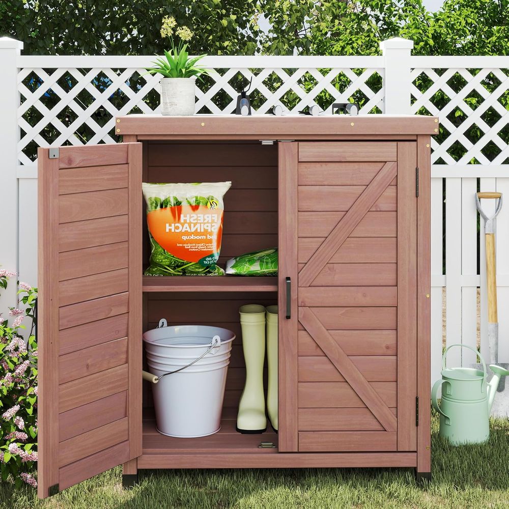 Outdoor Storage Cabinet & Pott - Outdoor Furniture Wooden review and price